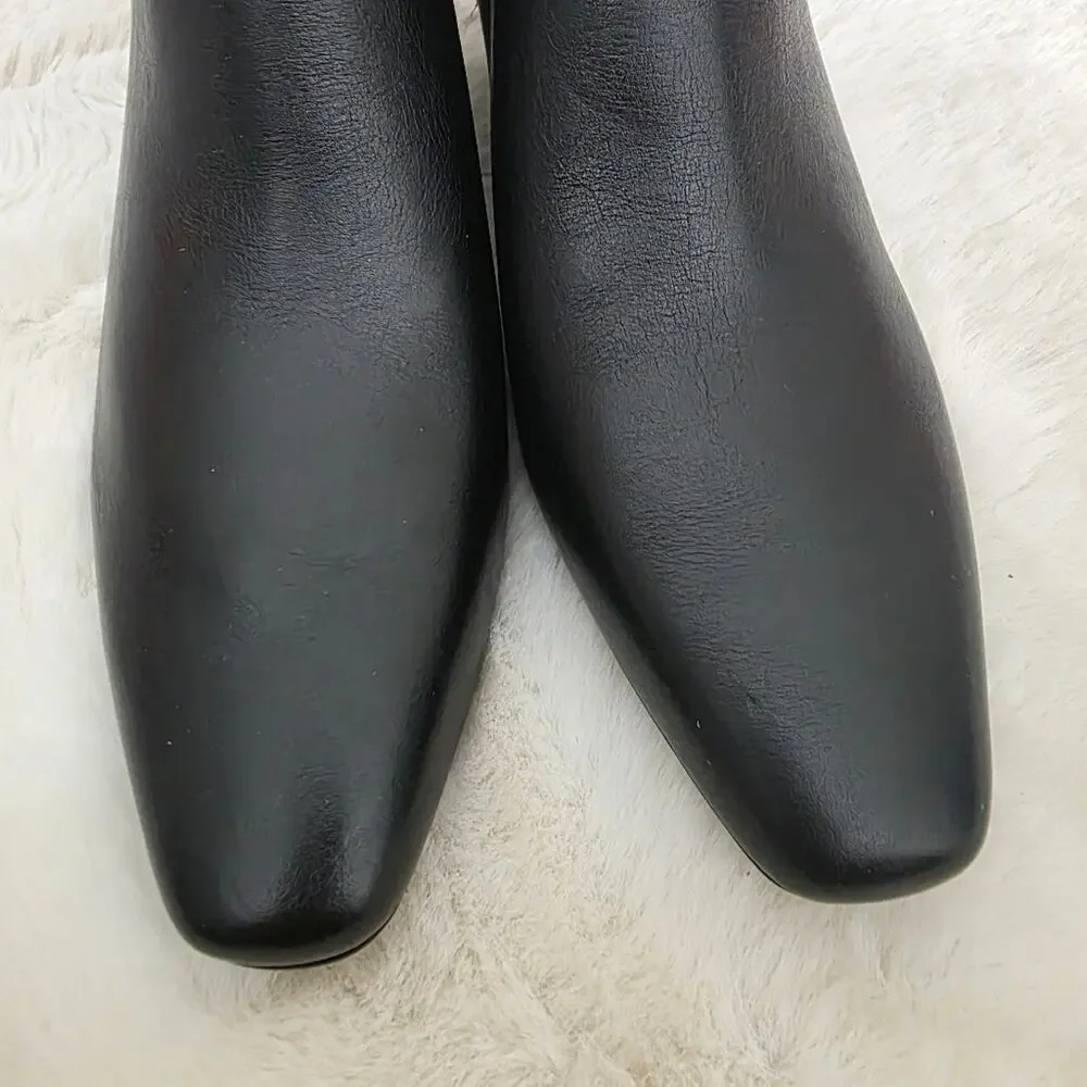 Madewell The Dimes Black Leather Chelsea Boot Kitten Heel Ankle Bootie 7.5 NEW